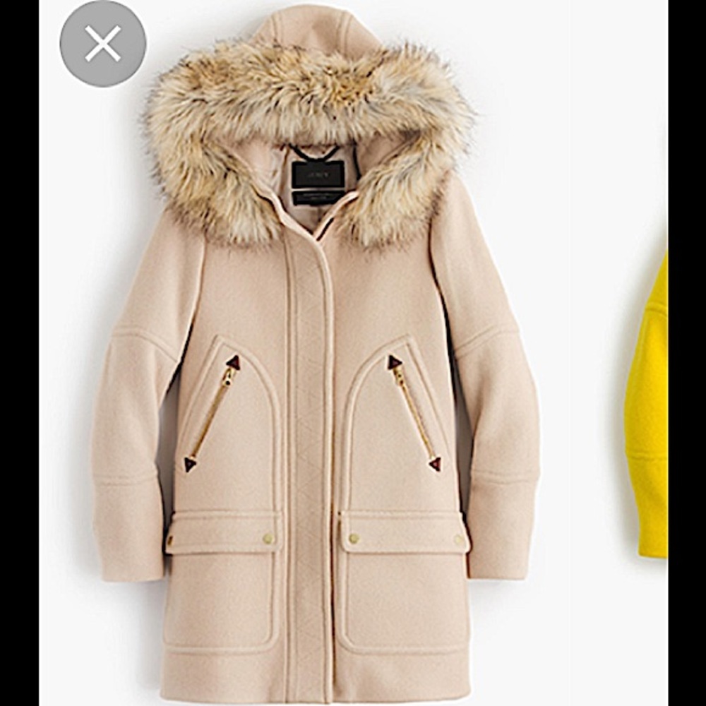 J. Crew Stadium Cloth Coat in Pale Pink